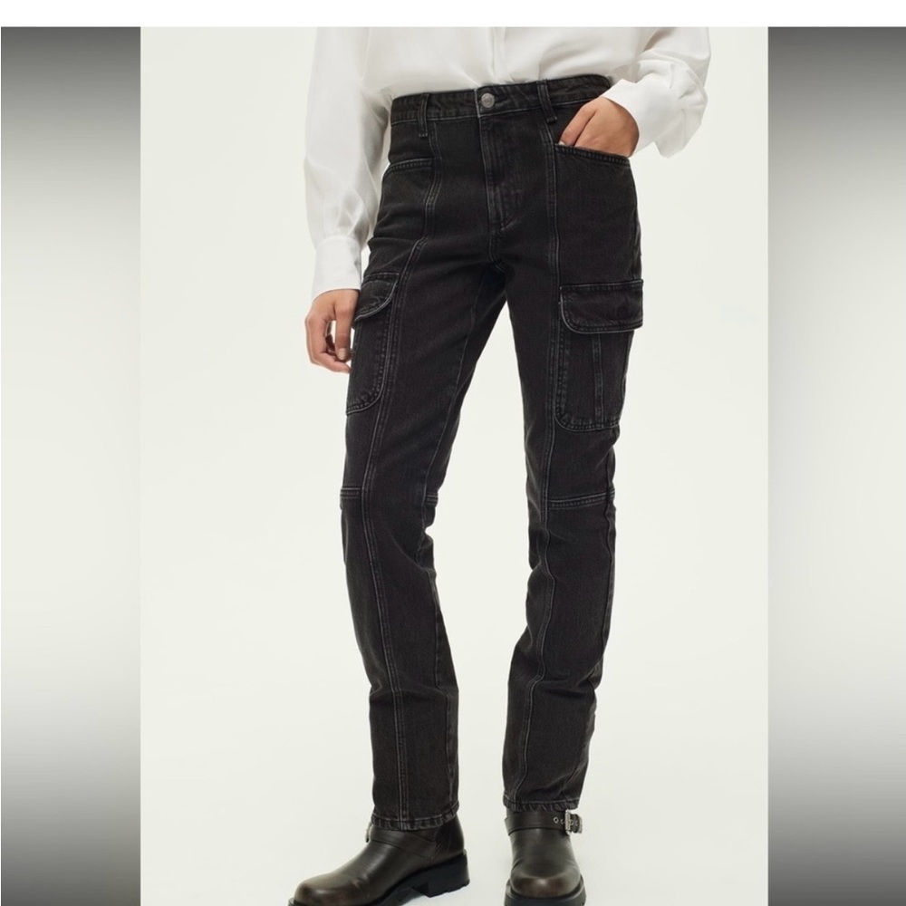 Zara Black Cargo Denim Jeans